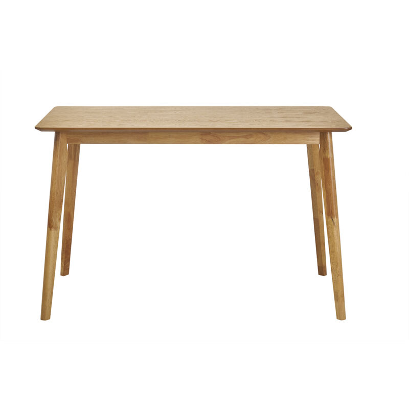 Miliboo – Table à manger scandinave L120 cm – Plateau en placage frêne – Pieds en hévéa massif – Hauteur sous plateau 67.5 cm