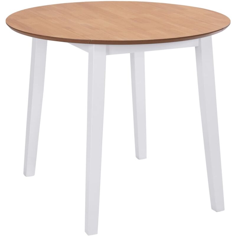 Maison Chic - Table à manger Table à dîner ronde à abattant mdf Blanche 79468