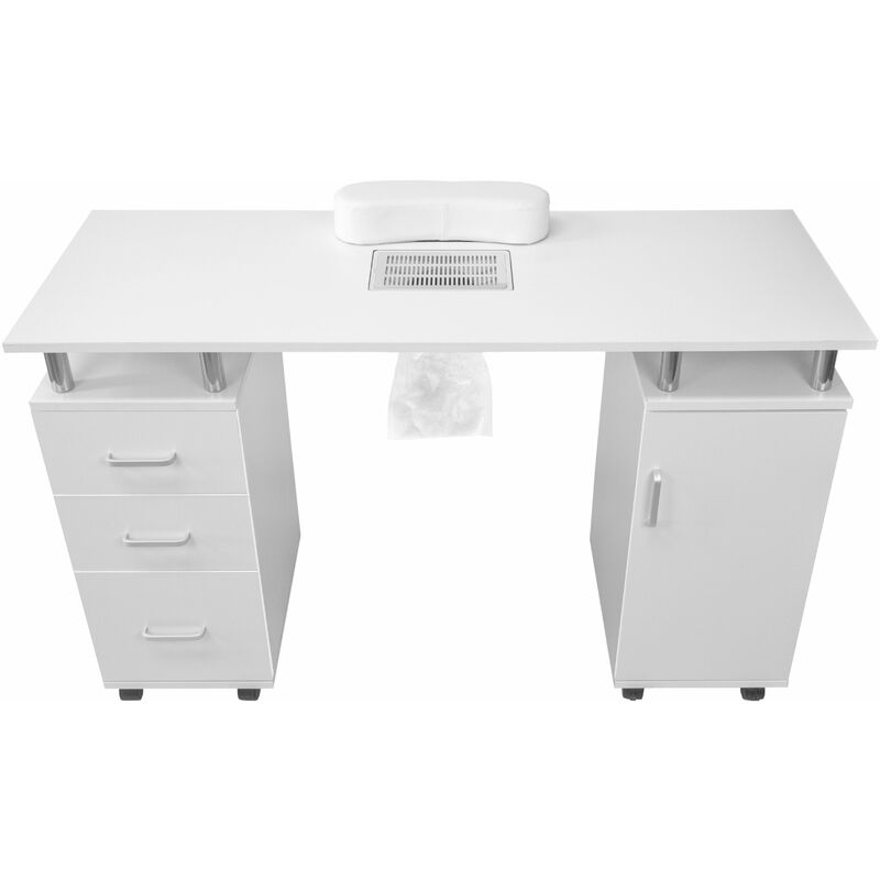 Monster-shop - Table de Manucure Professionelle sur Roulettes en mdf pour Salon Esthétique De Beauté Bar à Ongles Vernis Avec Aspirateur à Poussières