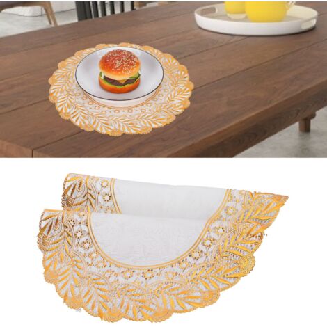 [Table Mats] Décor élégante Gold PVC pour réceptions, 30x30cm, 2 pièces