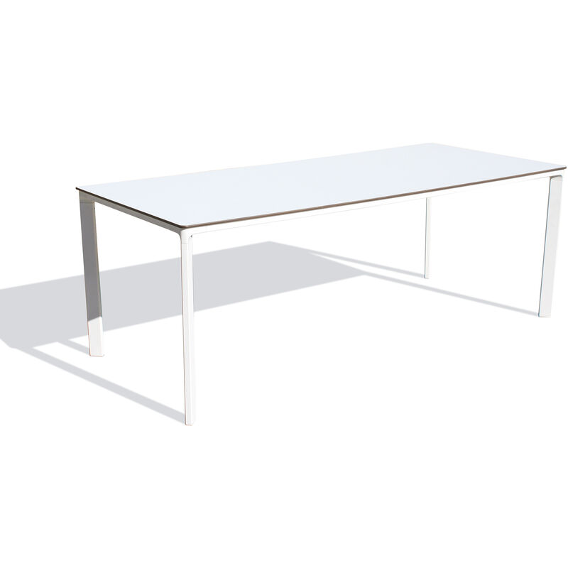 Ezpeleta - meet - Table de jardin 8 places en aluminium laqué et peinture Epoxy blanc Blanc