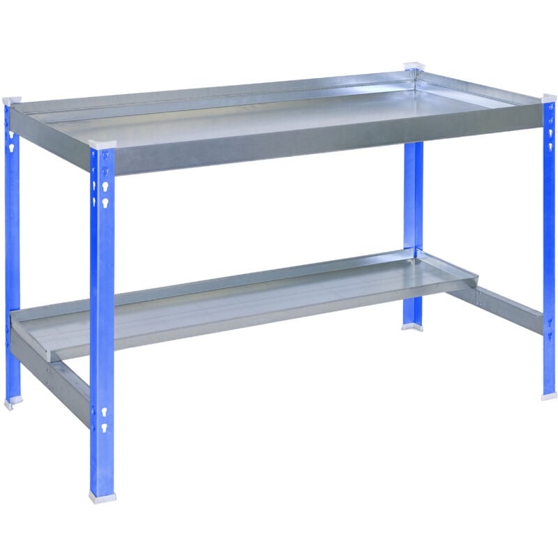 Table de préparation Simon Rack Simongarden Desk 1500x600mm bleu galva capacité de charge de 400kg par plateau