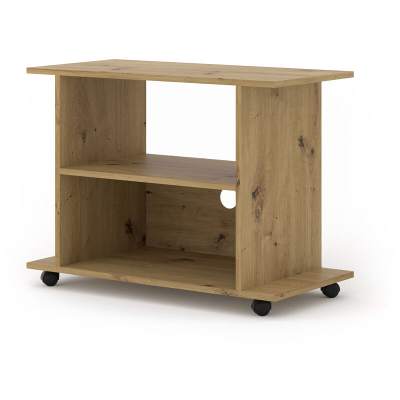 Bim Furniture - Meuble tv yogi 80cm sur roulettes chêne artisan Bim Furniture - Meuble tv yogi 80cm sur roulettes chêne artisan