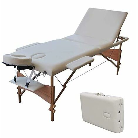 Table mobile de massage pliable table de massage pliable table de maquillage pliable hauteur réglable table de massage en bois (charge maximale de 230 kg), 3 zones
