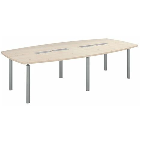 Table modulable Frégate 10 personnes peuplier piétement aluminium - Maxiburo