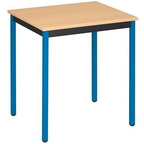 Table modulable Multi-usages éco Color L 70 x P 60 cm hêtre piètement bleu - Maxiburo