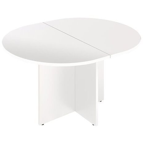 Table modulaire L 140 cm plateau blanc pieds croix blanc Essens - Maxiburo