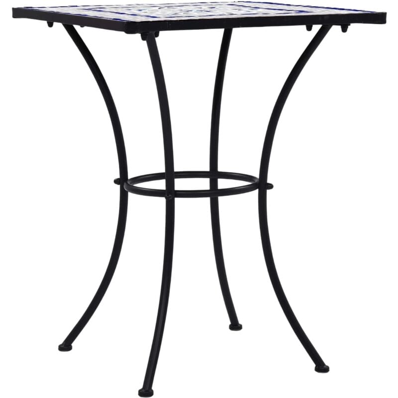 Vidaxl - Table de bistro mosaïque Bleu et blanc 60 cm Céramique