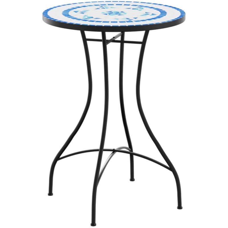 Table de bistro mosaïque bleu et blanc Ø50x70 cm céramique vidaXL