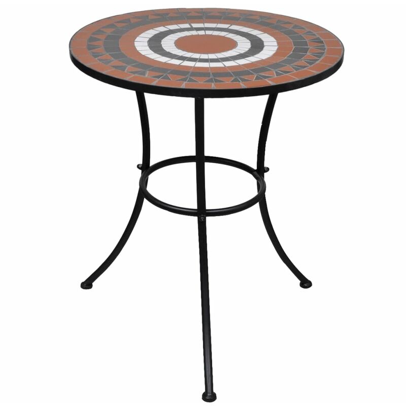 Vidaxl - Table de bistro Terre cuite et blanc 60 cm Mosaïque