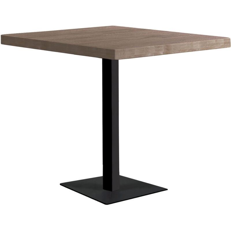 Fijalo - Table Moss 70 x 70 Cm Chêne Américain / Noir.