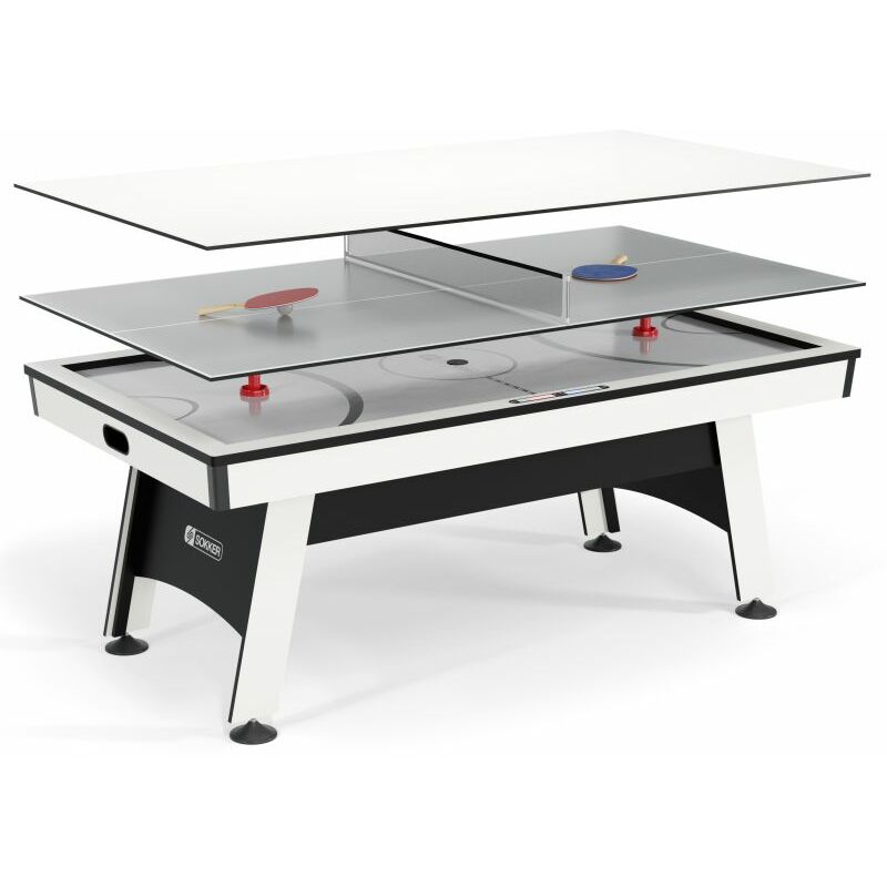 Sokker - Table multi-jeux 3 en 1 - Samurai - Air Hockey, Ping-Pong et convertible Table dînatoire