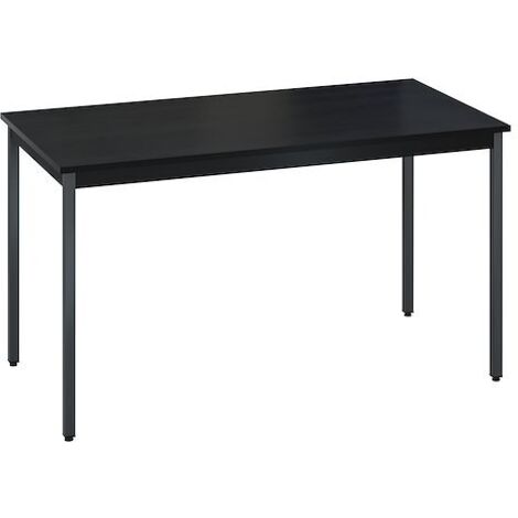 Table multi-usage plateau noir L 140 x P 70 cm Zonza - Piètement anthracite - Maxiburo