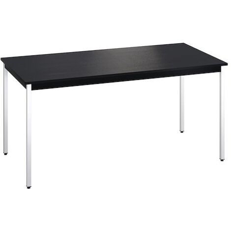 Table multi-usage plateau noir L 160 x P 80 cm Zonza - Piètement blanc - Maxiburo