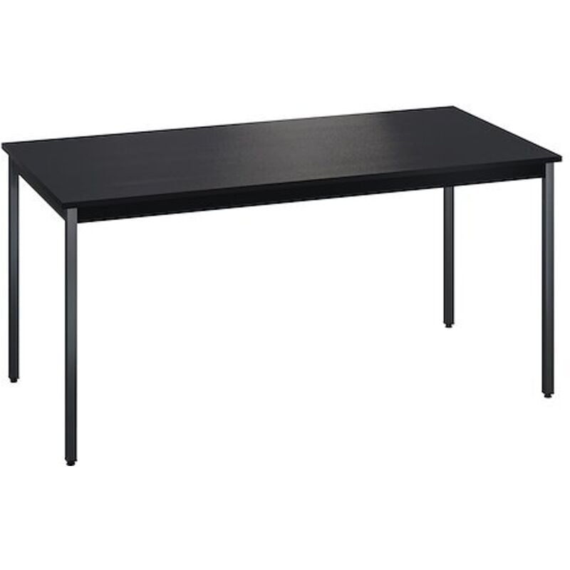 Sans Marque - Table multi-usage plateau noir l 160 x p 80 cm Zonza - Piètement anthracite - Maxiburo