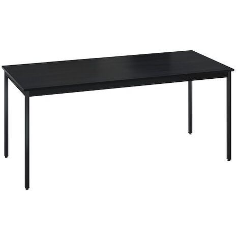 Table multi-usage plateau noir L 180 x P 80 cm Zonza - Piètement noir - Maxiburo