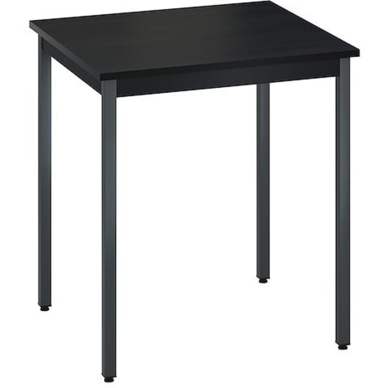 Sans Marque - Table multi-usage plateau noir l 70 x p 60 cm Zonza - Piètement anthracite - Maxiburo