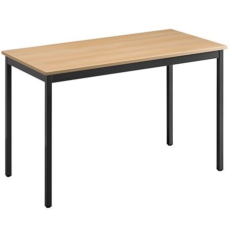 Table multi-usages chêne clair L 120 x P 60 cm - Éco - piétement noir - Maxiburo