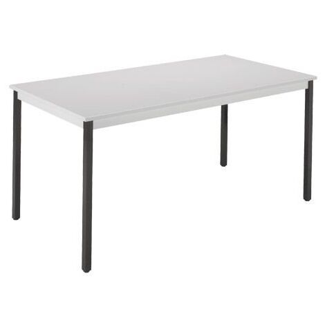 Table multi-usages gris clair L 160 x P 80 cm - Éco - piétement noir - Maxiburo