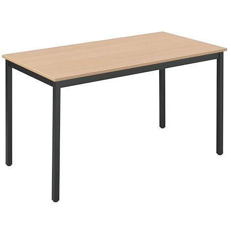 Table multi-usages hêtre L 120 x P 60 cm - Éco - Piètement noir - Maxiburo