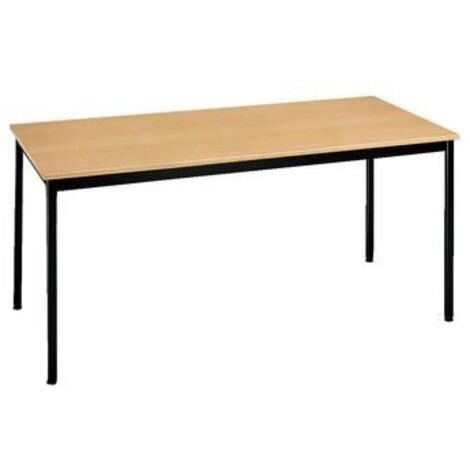 Table multi-usages hêtre L 160 x P 80 cm - Éco - piétement noir - Maxiburo