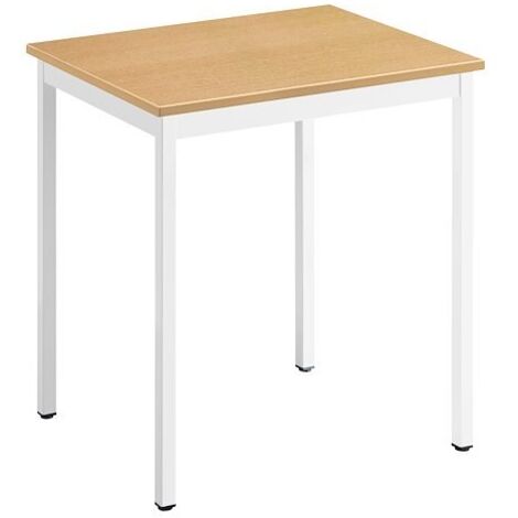 Table multi-usages hêtre L 70 x P 60 cm - Éco - piétement blanc - Maxiburo