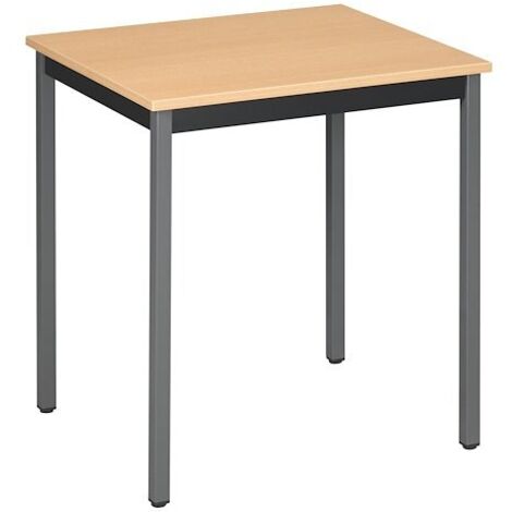 Table multi-usages hêtre L 70 x P 60 cm - Éco - piétement gris - Maxiburo