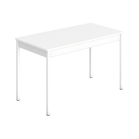 Table multi-usages plateau blanc L 120 x P 60 cm - Classique - piétement blanc - Maxiburo