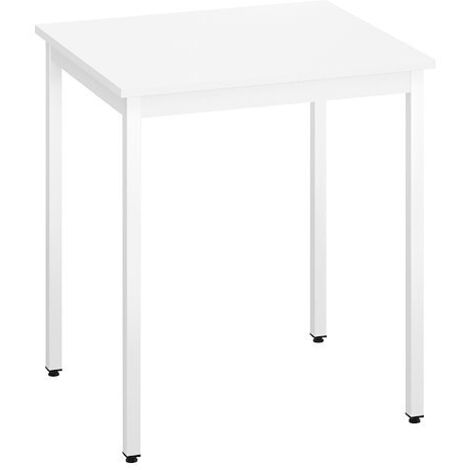 Table multi-usages plateau blanc L 70 x P 60 cm - Piètement blanc - Maxiburo