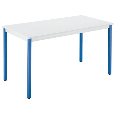 Table multi-usages plateau gris clair L 120 x P 60 cm - Classique - piétement bleu - Maxiburo