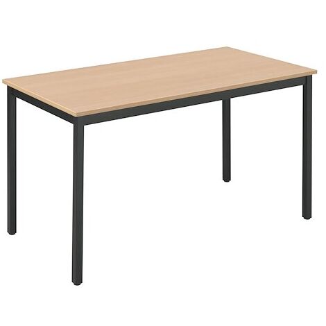 Table multi-usages plateau hêtre L 120 x P 60 cm - Classique - piétement noir - Maxiburo