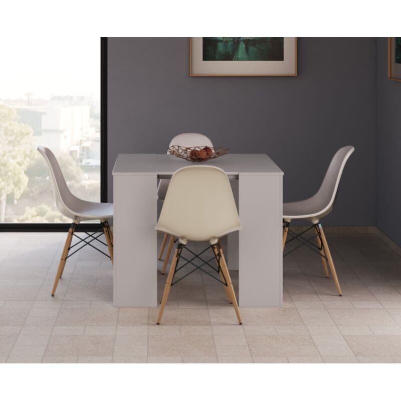 Abitare - Table multifonction extensible de 51 à 237 cm blanc brillant - Ben