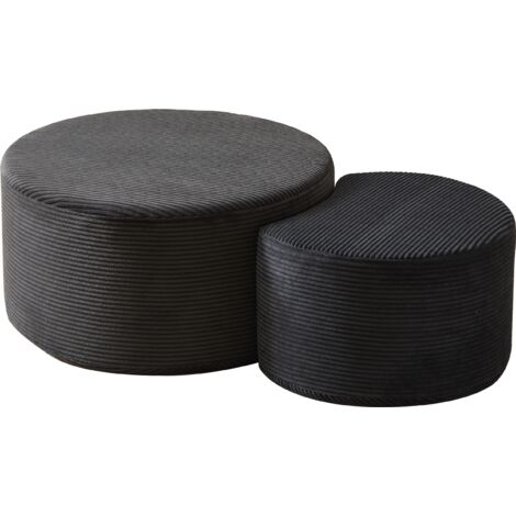 TABLE multipurpose avec rangement rembourré Fabric Noir