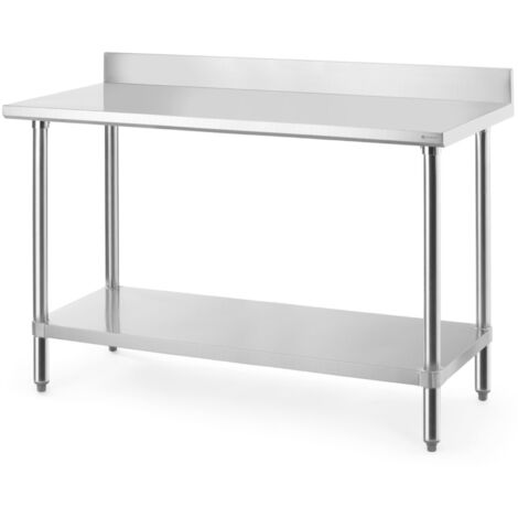 Table murale Budget Line avec étagère et rebord boulonné 140x60x95 cm