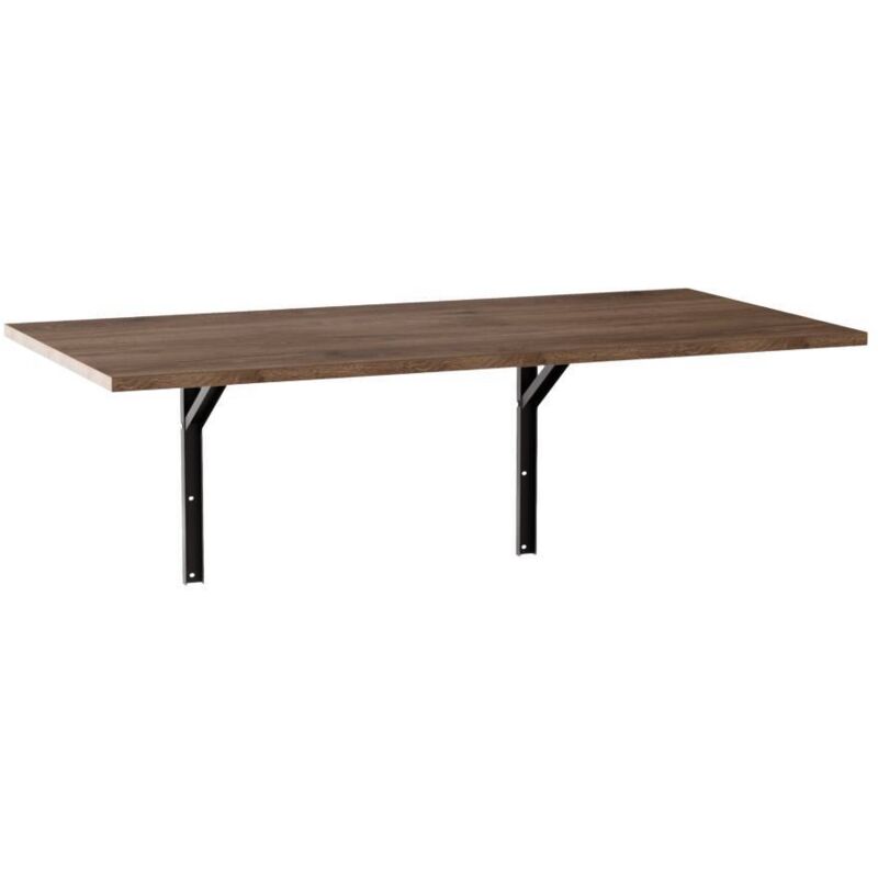 Table murale extensible FLAP 138x68 cm Chêne Chocolat