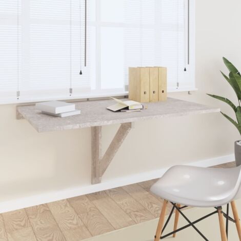 Table murale pliable Table d'appoint Table basse Gris béton 100x60x56 cm Bois d'ingénierie 96049