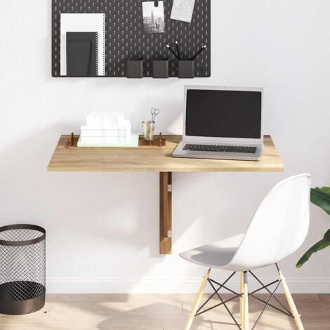 Vidaxl – Bureau droit moderne avec tiroir et placard – Bois d'ingénierie chêne – Dimensions 100 x 40 x 73 cm – Support triangulaire