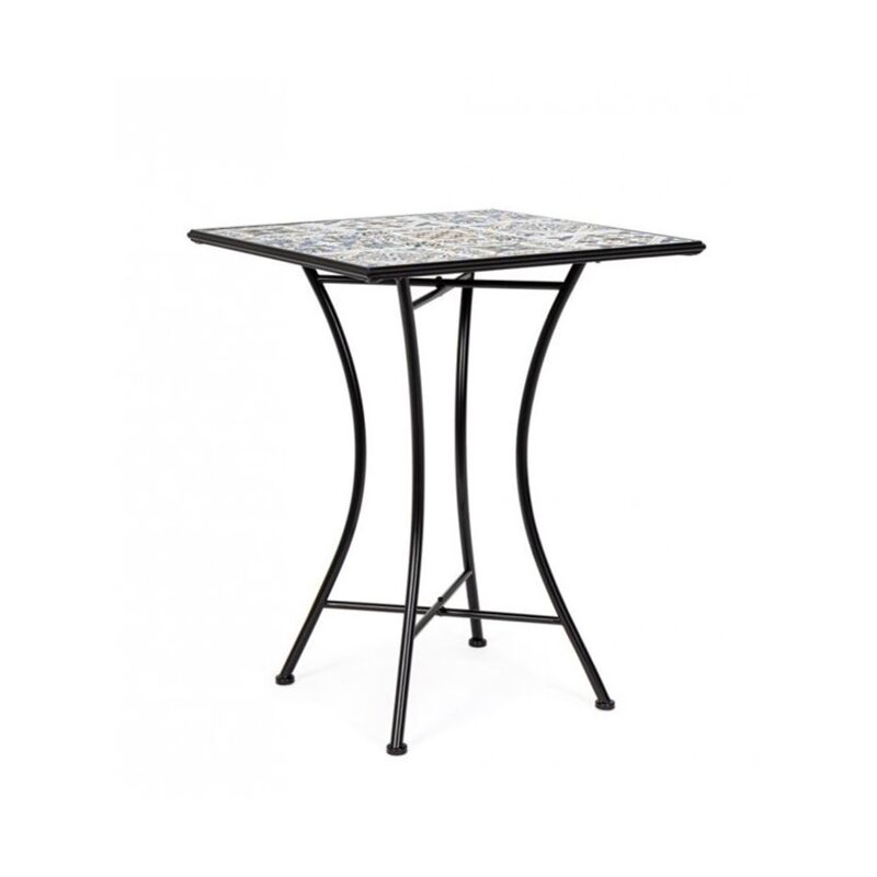 Table Mykonos Qu 60x60 - Structure en Acier Traitée pour l'Extérieur - Plateau en Céramique - Facile à Assembler Table Mykonos Qu 60x60 - Structure en Acier Traitée pour l'Extérieur - Plateau en Céramique - Facile à Assembler