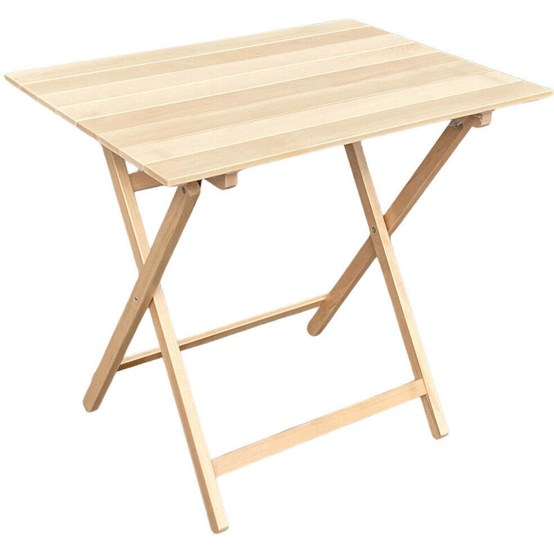 Okaffarefatto - Table naturale lux en bois 80x60 cm refermable