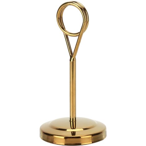 Table Number Holder Stainless Steel Durable Fade Resistant Lightweight Picture Clip for Hotel Restaurant10.5cm Gold