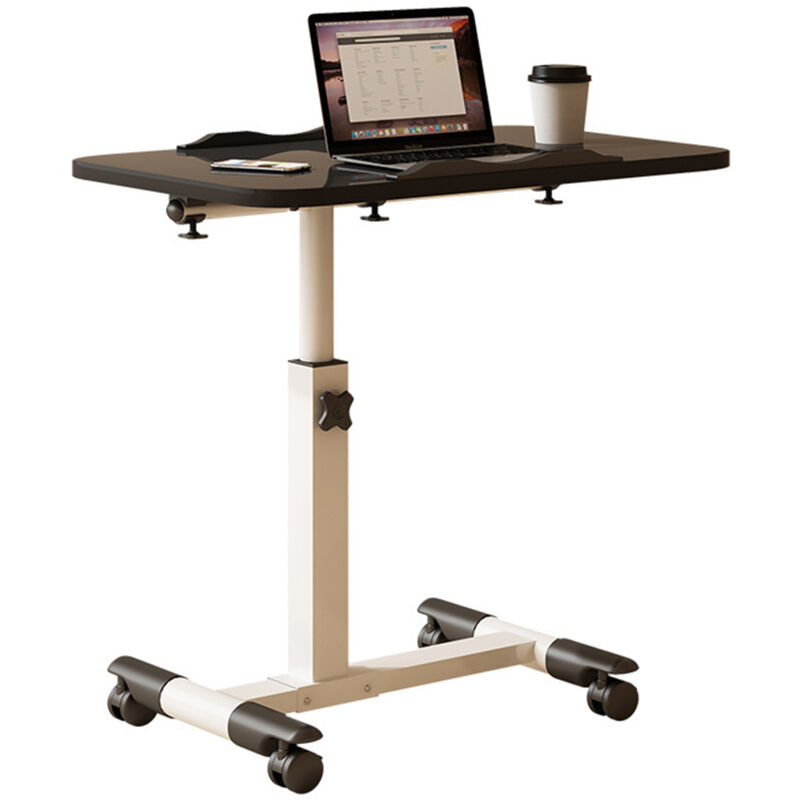Hoerfuriy - Table Ordinateur Portable à roulettes Support Table Mobile 60 x 40-69-90cm Table Appoint pour Ordinateur Portable,Table Hauteur