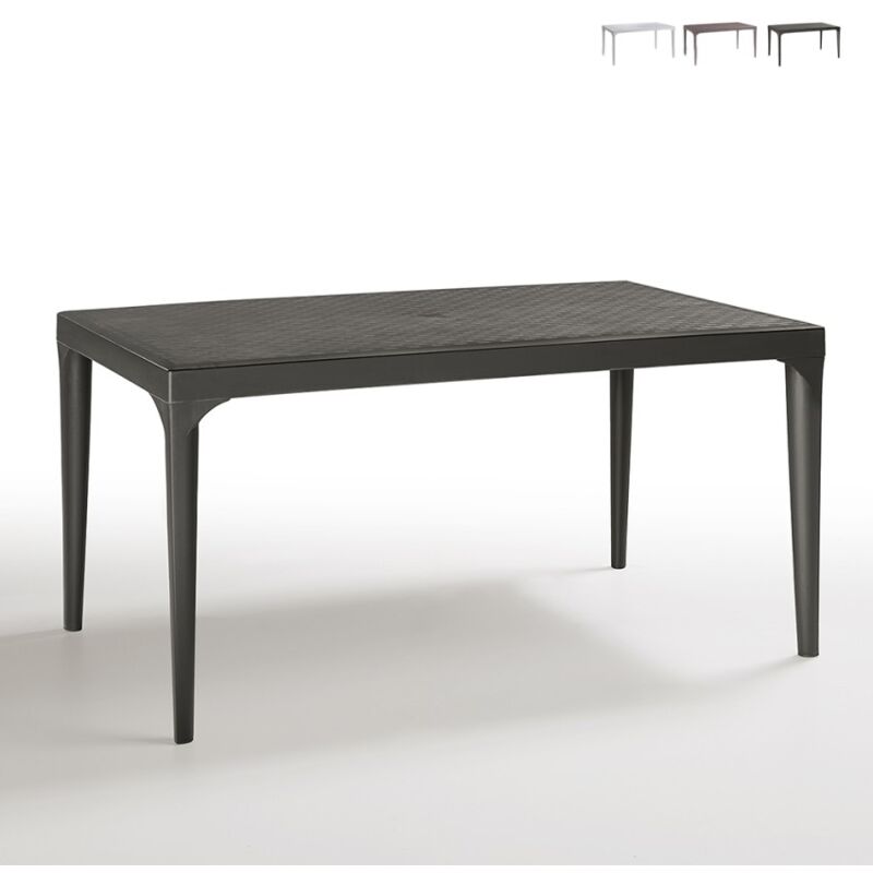 Table Oslo en polypropyle'ne effet mat cm 150x90x74 mobilier d'exte'rieur anthracite