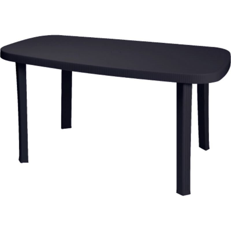I Giardini Del Re - sans marque Table Otello anthracite en polypropylène 136x82 cm