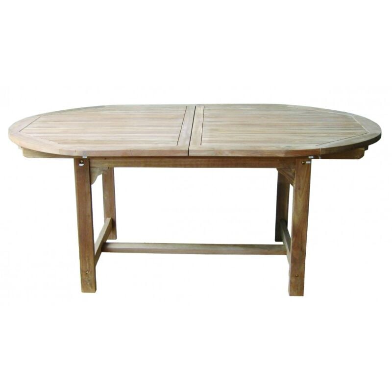 Table ovale extensible 180-240 x 120 en bois teck - Tarassaco