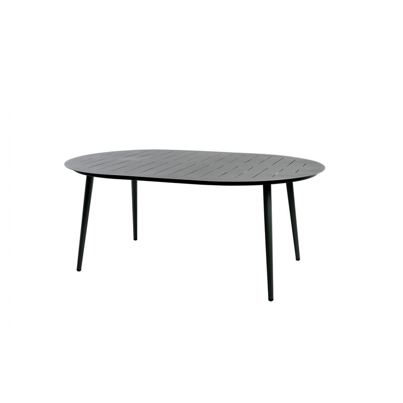 Essenciel Green - Table De Jardin Ovale Pour 6 Personnes Inari En Aluminium Noir 180X120XH75CM- Meuble de jardin - Noir