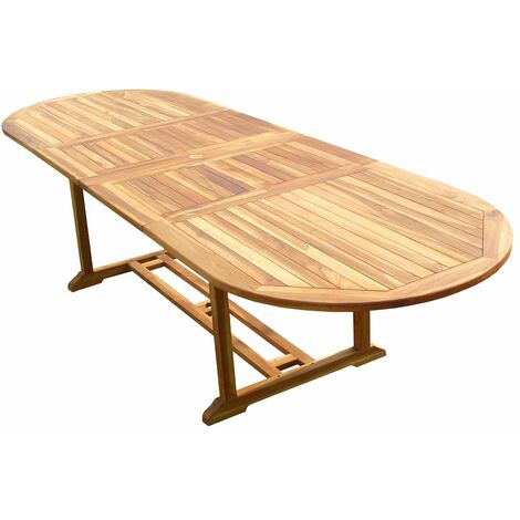Table ovale en teck aspect huilé HAASI L.200-300 P.100 cm