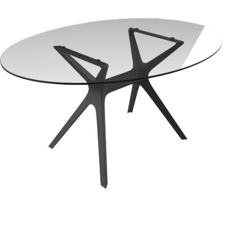 Table ovale intérieur 150x110 noir - verre VELA M Resol