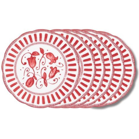 Table Passion - Assiette à dessert Napoli rouge 21 cm (lot de 6)