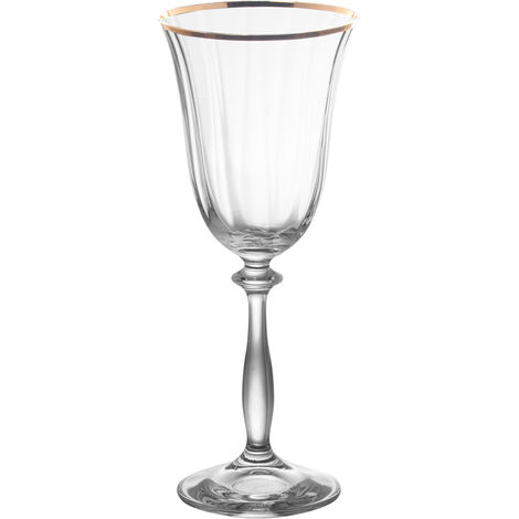Table Passion - Boîte de 6 verres à pied Angela filet or 25 cl