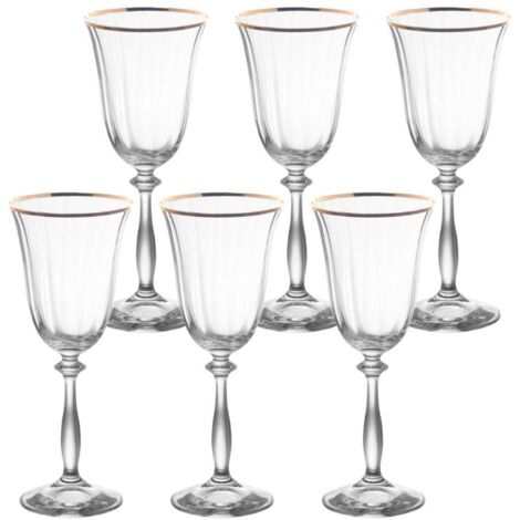 Table Passion - Boîte de 6 verres à pied Angela filet or 35 cl